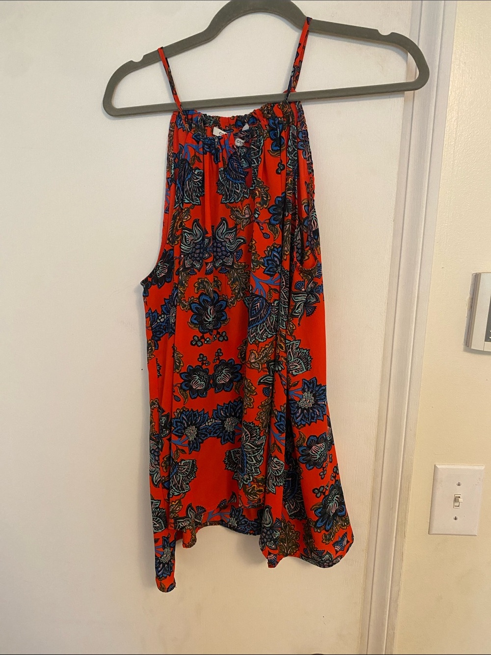 Collective Concepts Red Paisley-Print Tank Top with Blue Accents